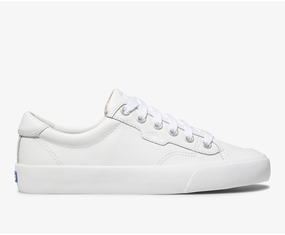 Tenis Keds Mujer Blancos - Crew Kick 75 Cuero - 4602-RNMKZ